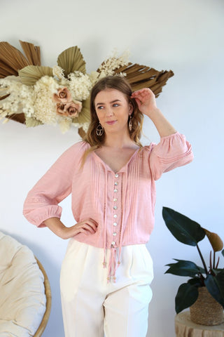 Pink Boho Blouse