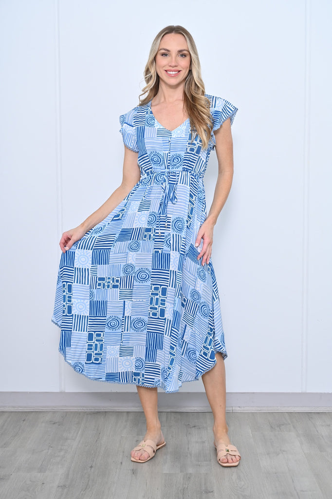 Blue Sun Tie Dress