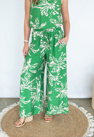 Green Scallop Pants